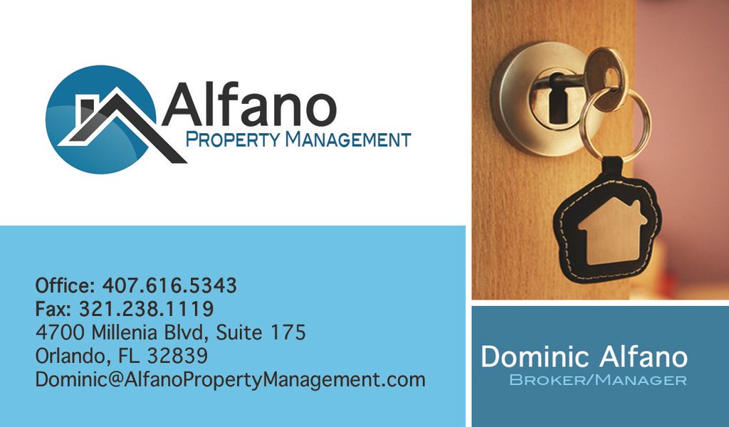 Glossy one-sided business card with logo, contact 