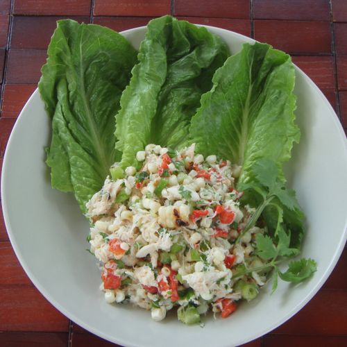 Grilled corn and crab salad