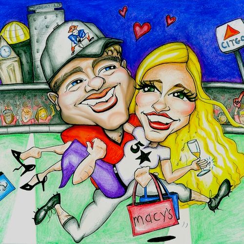 Commissioned caricature from a Boston client