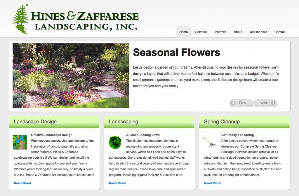 Web Design Project: Hines & Zaffarese Landscaping