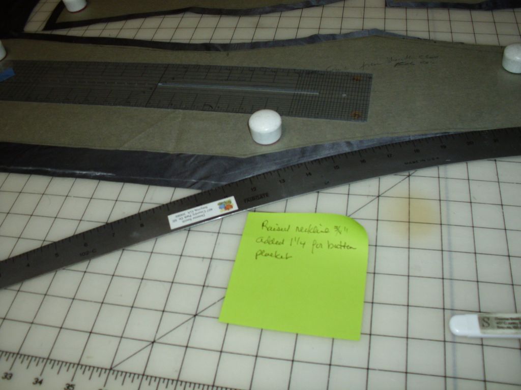 pattern revisions for gray silk blouse