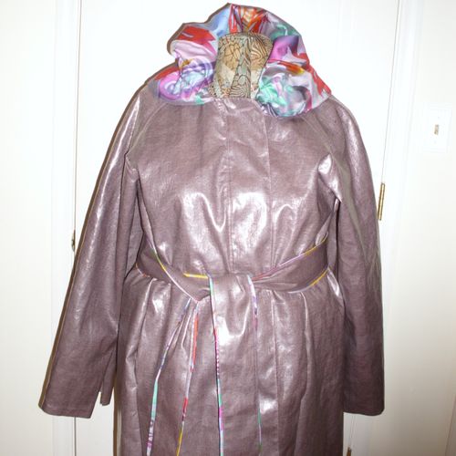laminated linen raincoat