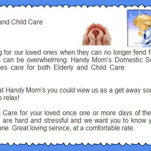 handymomsds.com Adult and Child Care,