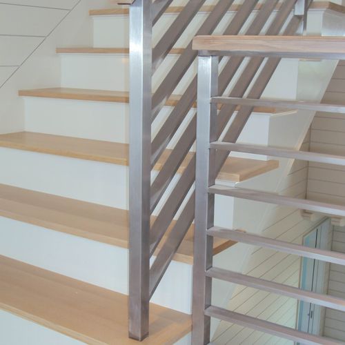 Stainless steel square tube and rectangle bar rail