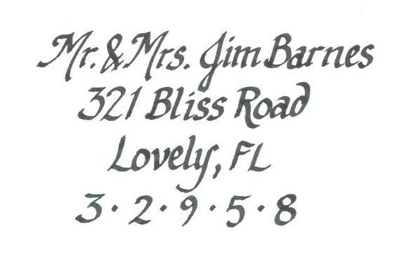 calligraphy service sample