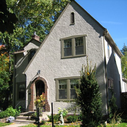 Refinished stucco home in southwest Minneapolis co