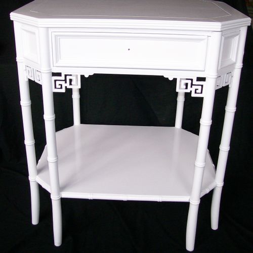 white lacquered table