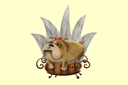 Princess Bulldog (Photoshop character illustration