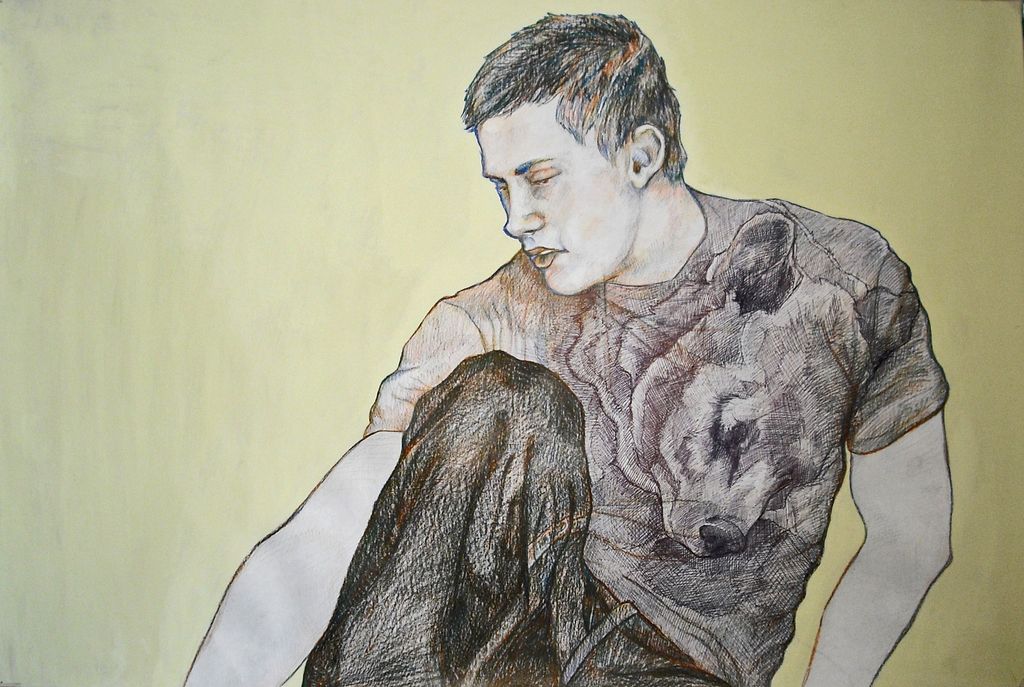 paint and pencil on paper