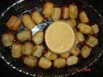 pig-n-blanket with a honey mustard dipping sauce