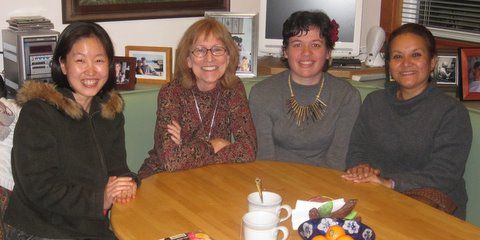 Intermediate-Advanced Group in our kitchen booth. 