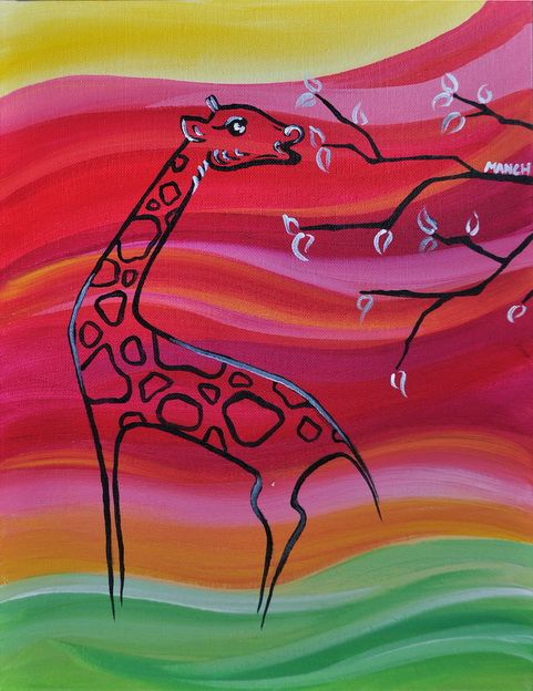 Acrylic on canvas panel painting