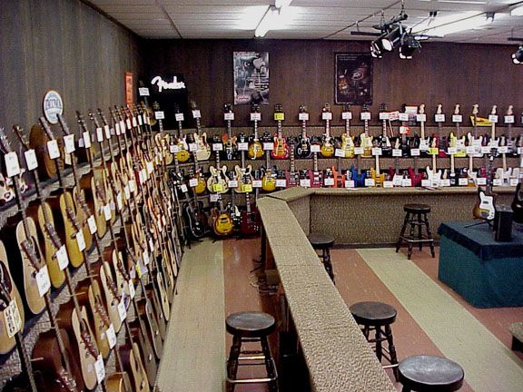 Arthur's famous guitar wall