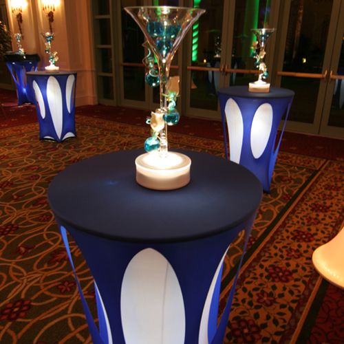 Our "Glow Tables" are sure to set a fabulous "mood