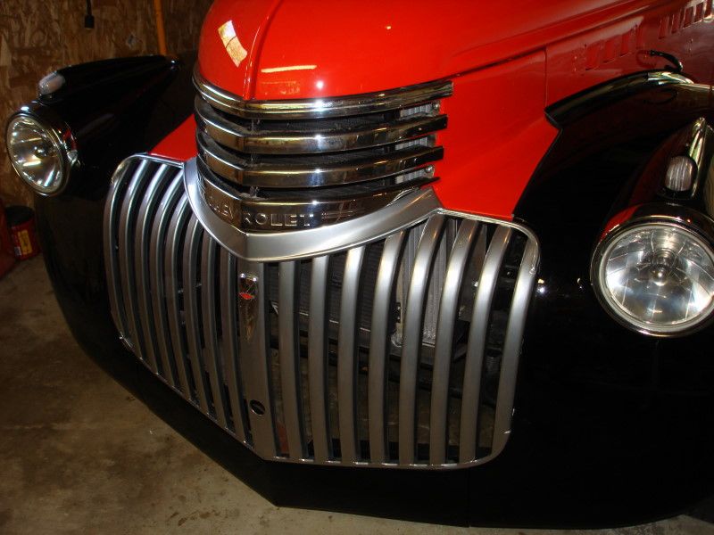 36 chevy truck grill restored with powder coating
