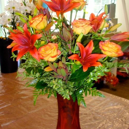 Simple fall vase arrangement.