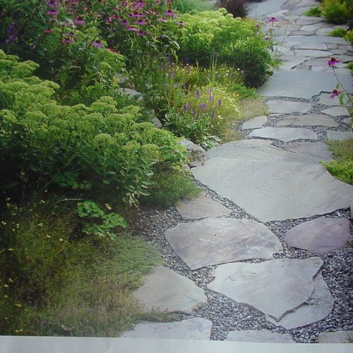 colorful natural flagstone path