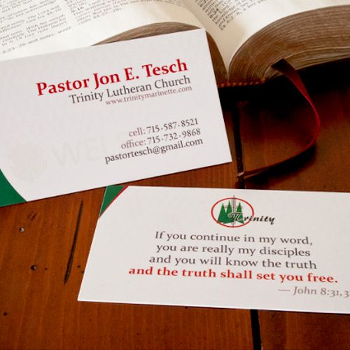 business card design for my home church pastor