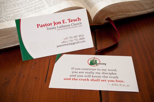 business card design for my home church pastor