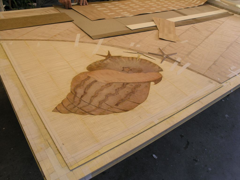 Custom nautilus veneer inlay in-progress.