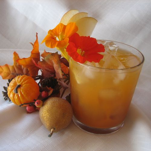 Seasonal Pumpkin Juice, homegrown apples, Whiskey.