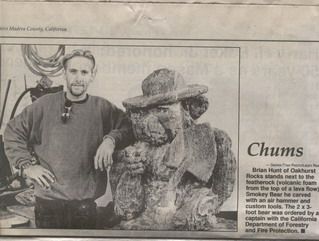 Me and a SMokey the Bear I carved from lava rock f