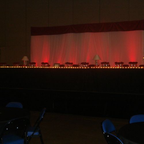 Head Table with our Uplighting