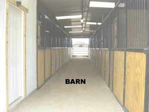 Our indoor barn.  We have 4 15 x 10 stalls and 7 t