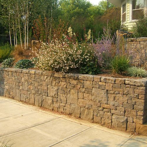 Stone retaining walls
