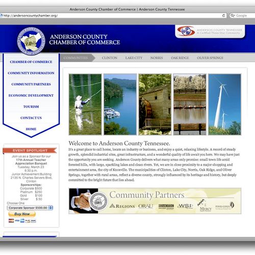 Anderson County Chamber of Commerce Website