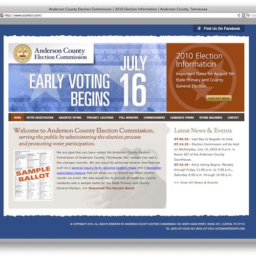 Anderson County Election Commission Website