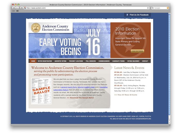 Anderson County Election Commission Website