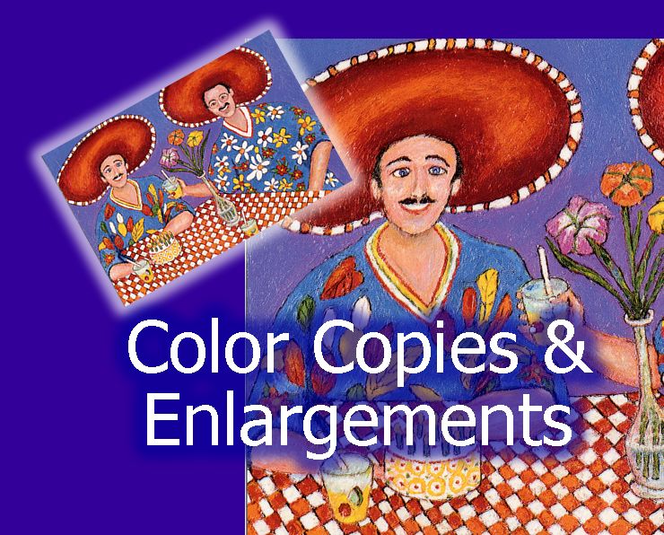 We offer black and white or color copies. We have 