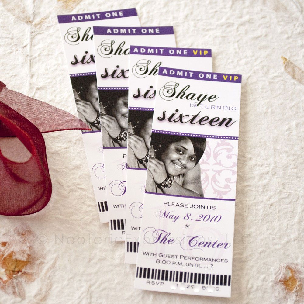 Birthday Invite Tickets