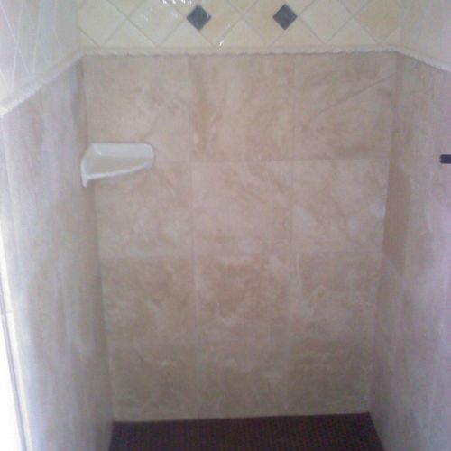 shower stall, porcelain tile