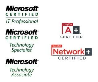 Microsoft Certified Professional, CompTIA A+ and N