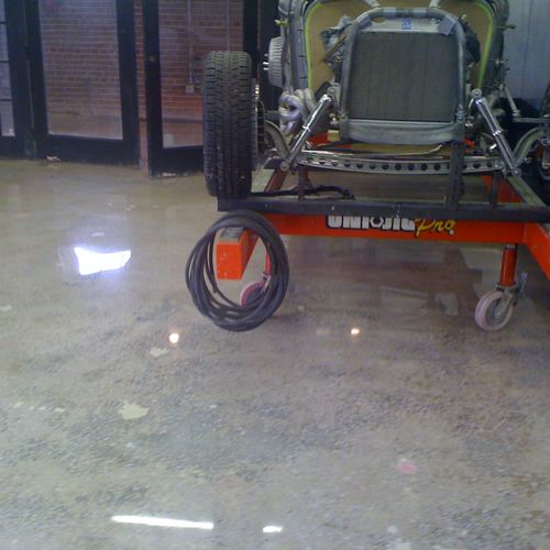 Polished concrete industrial floors as seen at the