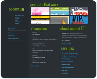 accent45.com website - on the 'to do' list to rede