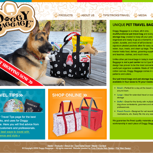 Web design for Doggy Baggage