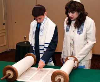 Cantor Barbra conducting a Bar Mitzvah
