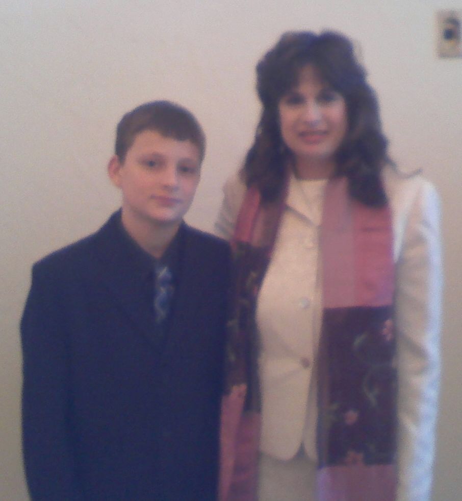 Cantor Barbra with a Bar Mitzvah student