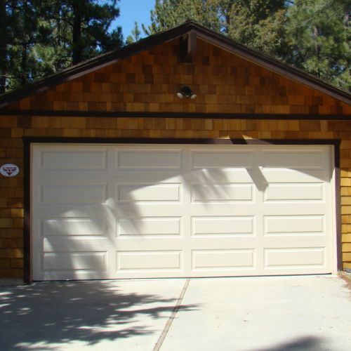 16x7 Almond Steel Insulated Long Panel Garage Door