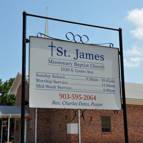 Sign Design for St. James Baptist Church, Tyler, T