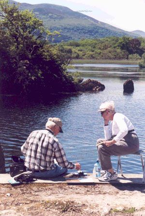g.a. Sheller giving painting  instruction in Irela
