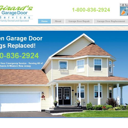 Website designed for Girard's Garage Door Services