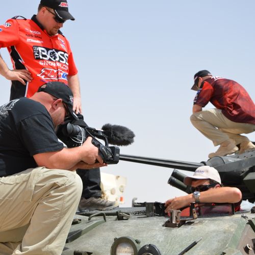 Filming with the Marines in Abu Dhabi.