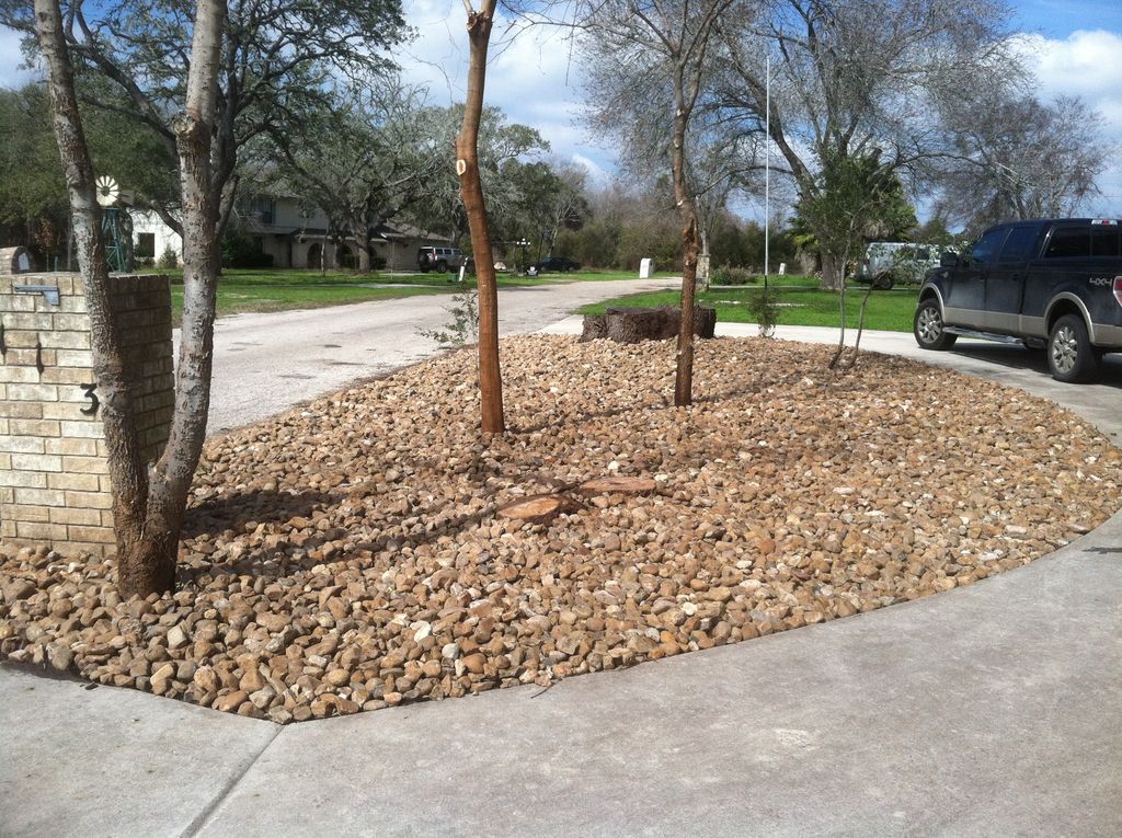 Home in Seguin, TX. This driveway island was full 