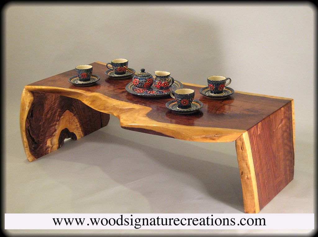Claro walnut, live edge coffee table