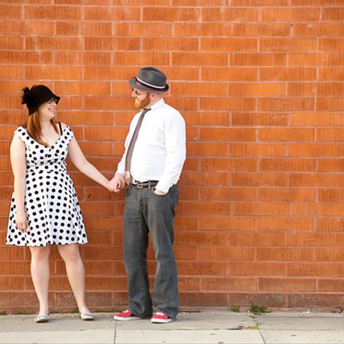 Indie, offbeat engagement photos in Venice