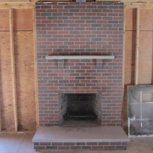 Brick Fireplace after